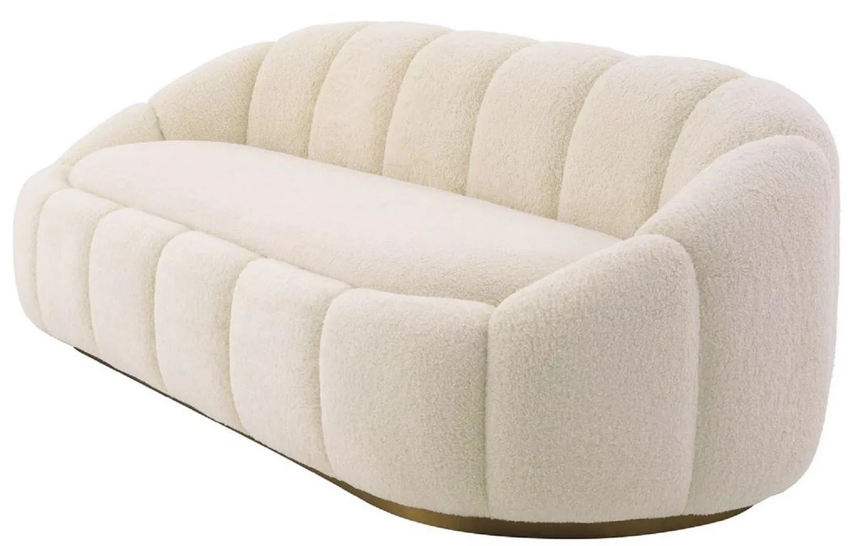 Casa Padrino sof¨¢ de lujo crema / lat¨®n 230 x 80 x A. 71 cm - Sof¨¢ de Sal¨®n y Hotel - Muebles de Sal¨®n y Hotel - Calidad de Lujo