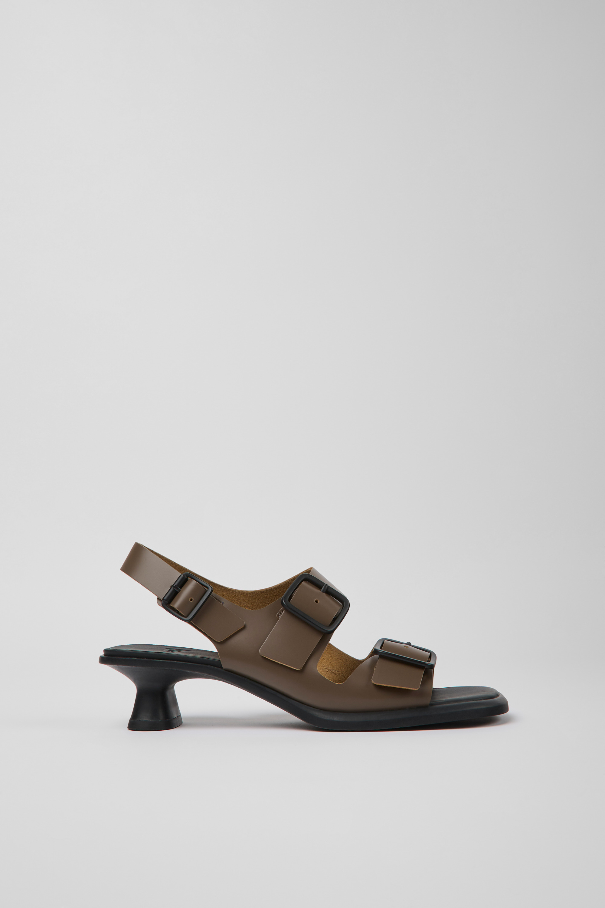 Dina - Brown leather sandals for women
