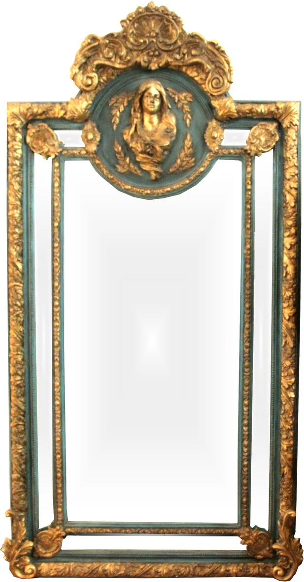 Grand Casa Padrino Baroque Mirror Green Gold Maria Motif - Barroco Muebles de estilo antiguo