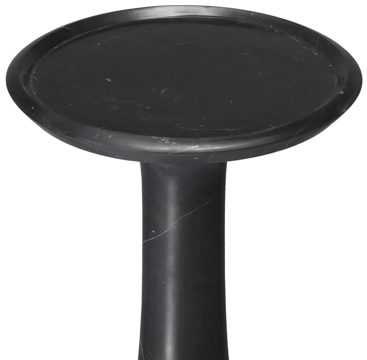 Casa Padrino mesa auxiliar de lujo negro ? 30 x A. 71,5 cm - Mesa auxiliar redonda de m¨¢rmol de alta calidad - Muebles de sal¨®n de lujo