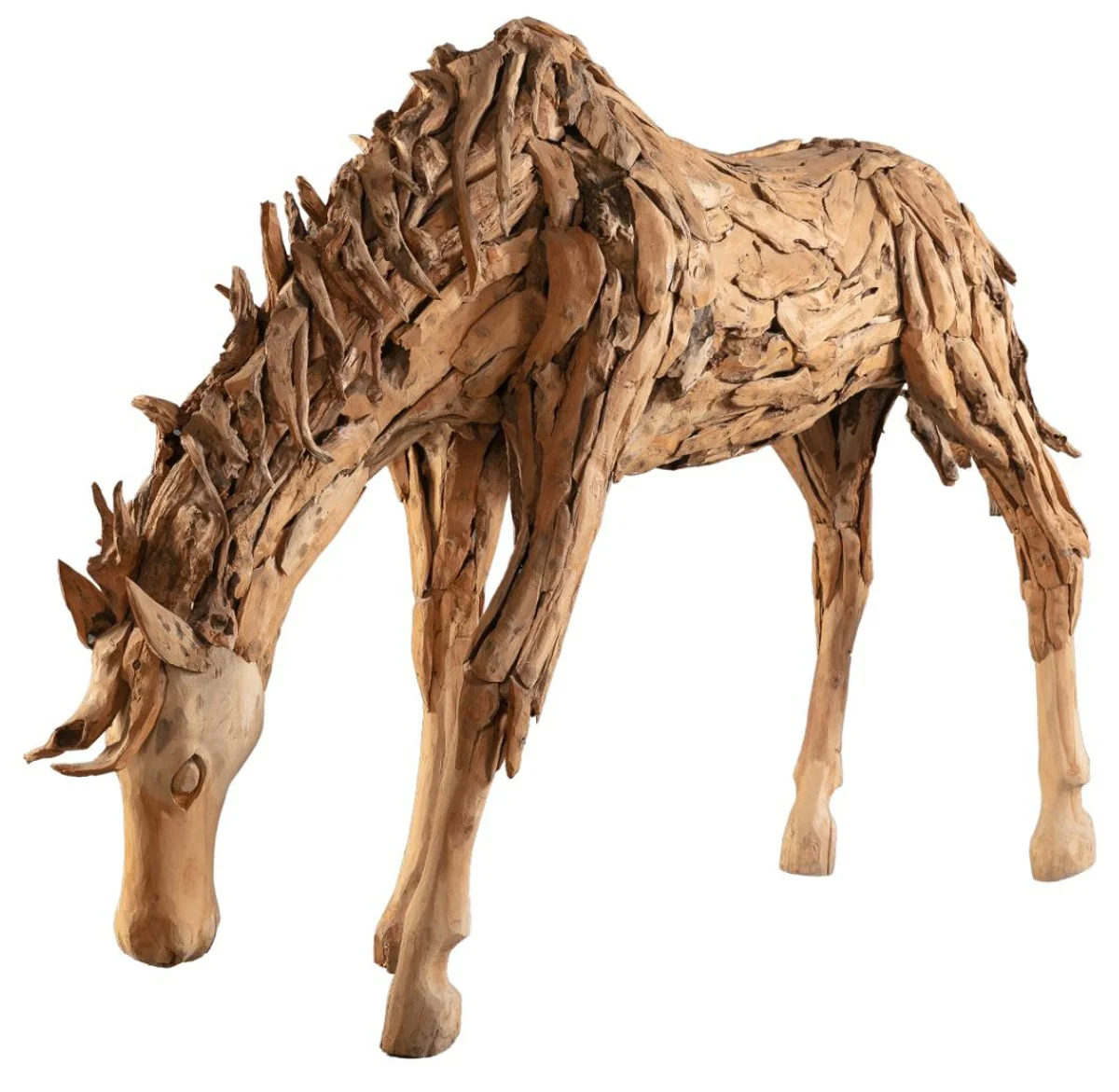 Casa Padrino escultura decorativa de lujo caballo natural 250 x 60 x A. 150 cm - Escultura de jard¨ªn enorme - Escultura de tama?o natural - Escultura decorativa XXL - Figura decorativa XXL