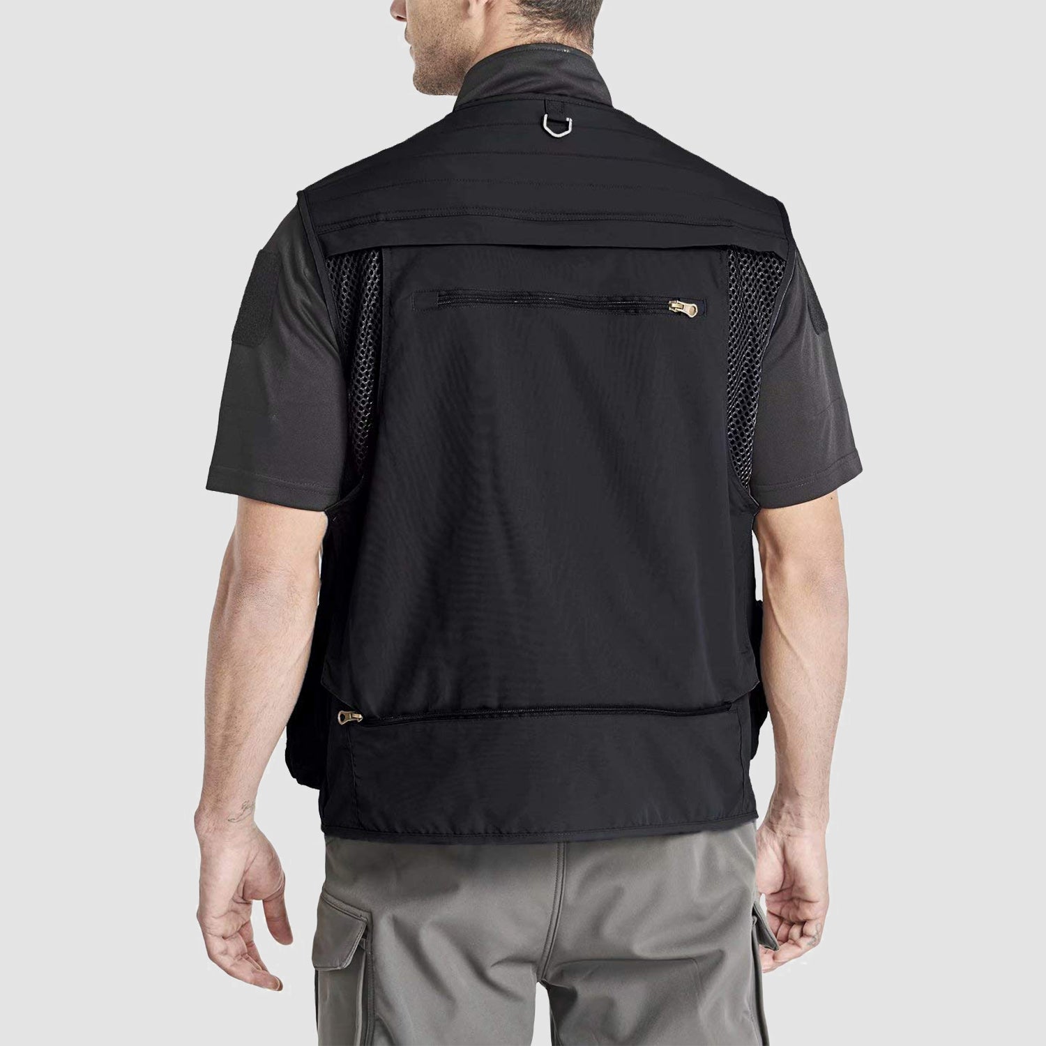 Men's Outerwear Vests Mesh Sleeveless Outdoor Work Vest with Multi Pockets Cargo Waistcoat Fishing