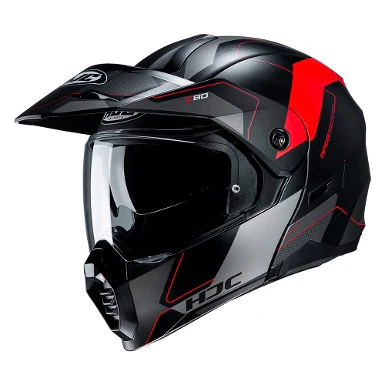 CASCO TRAIL MODULAR HJC C80 ROX NEGRO / ROJO