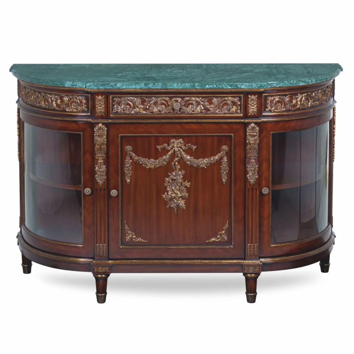 Casa Padrino aparador barroco de lujo marrón / oro antiguo / verde 130 cm - Hecho en Italia