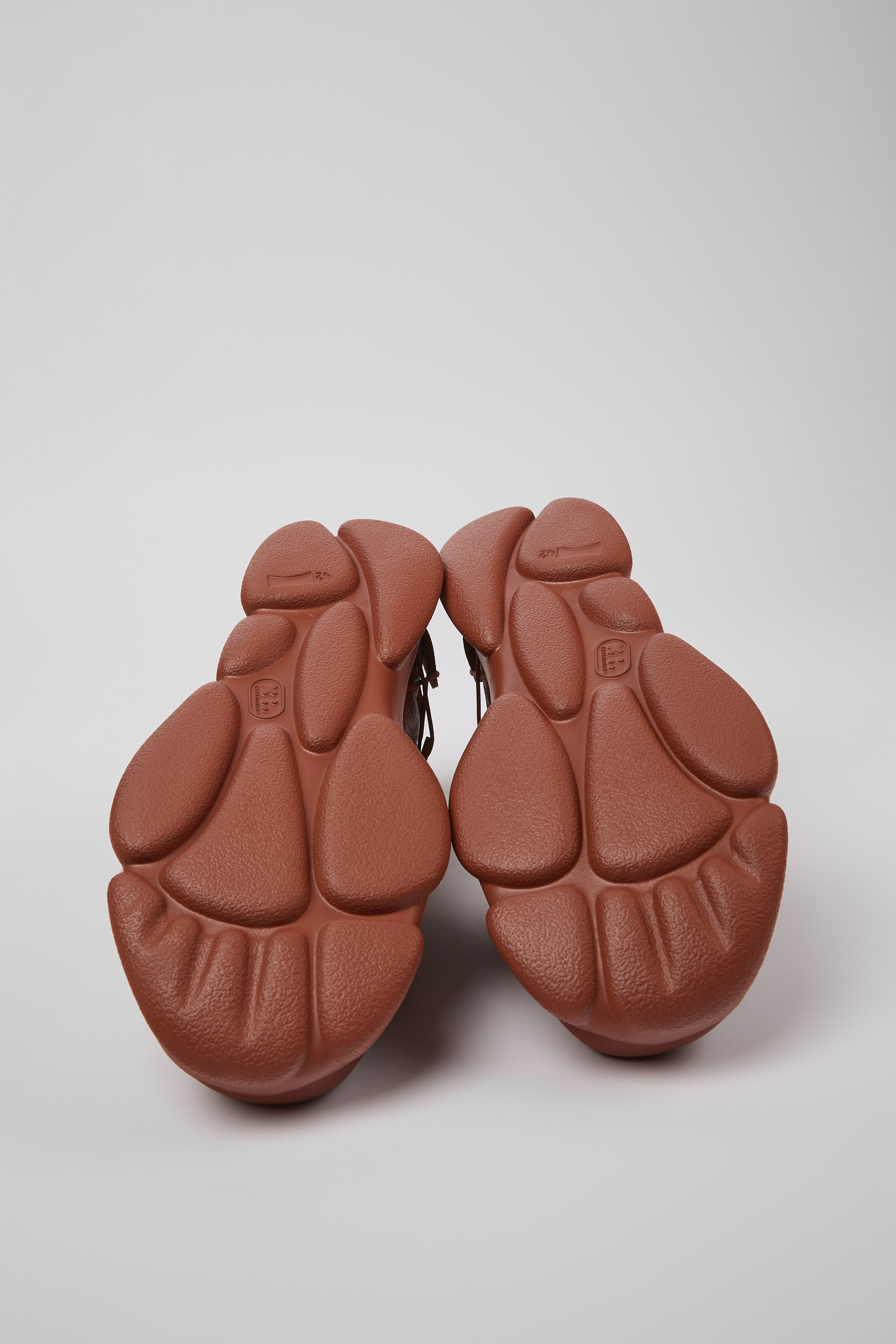 Karst - Red leather and textile sneakers for men