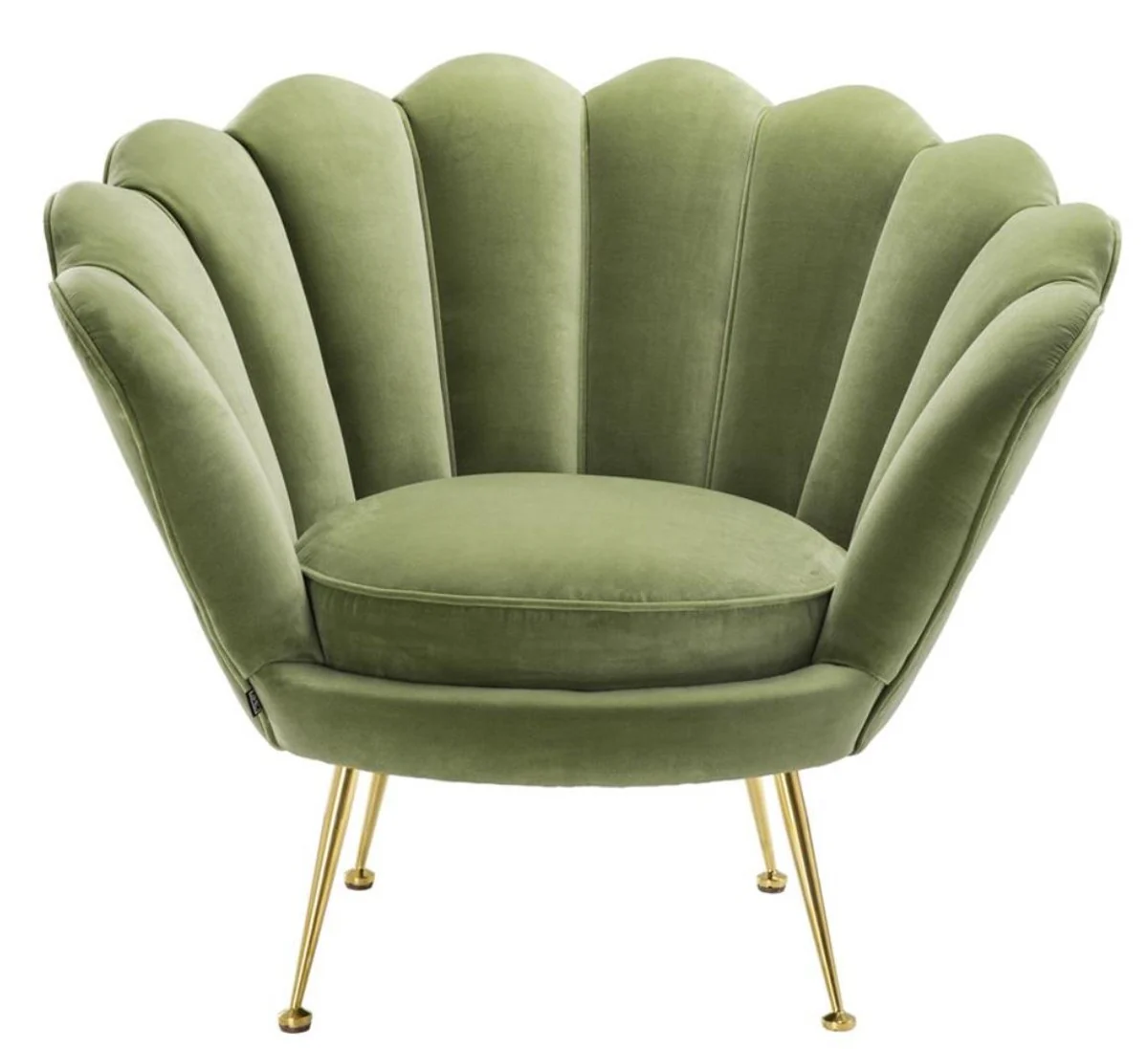 Casa Padrino sillón de lujo verde claro / latón 96,5 x 79 x H. 78 cm - Muebles de Hotel de Diseño