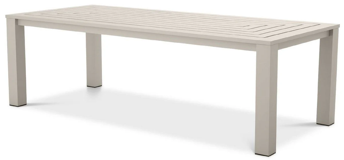Casa Padrino mesa de comedor de lujo arena 240 x 105 x A. 74,5 cm - Mesa de aluminio resistente a la intemperie - Mesa de Jard¨ªn - Mesa de Terraza - Muebles de Jard¨ªn - Muebles de Terraza