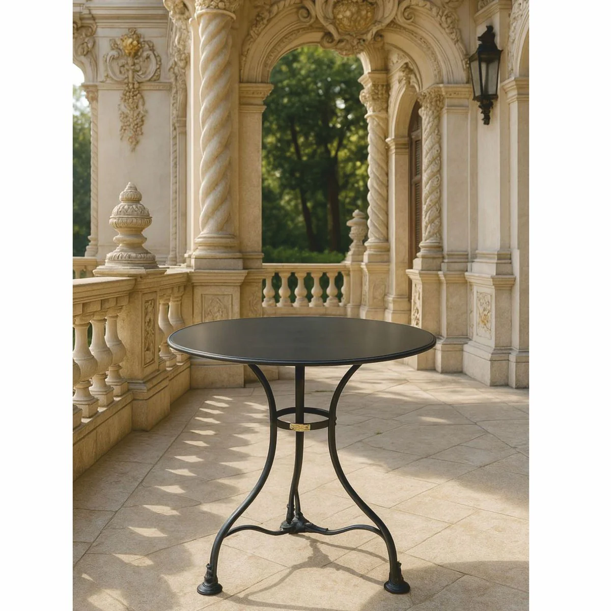 Casa Padrino mesa de jard¨ªn Art Nouveau negro ? 60 x Al. 70 cm - Muebles de jard¨ªn nost¨¢lgicos