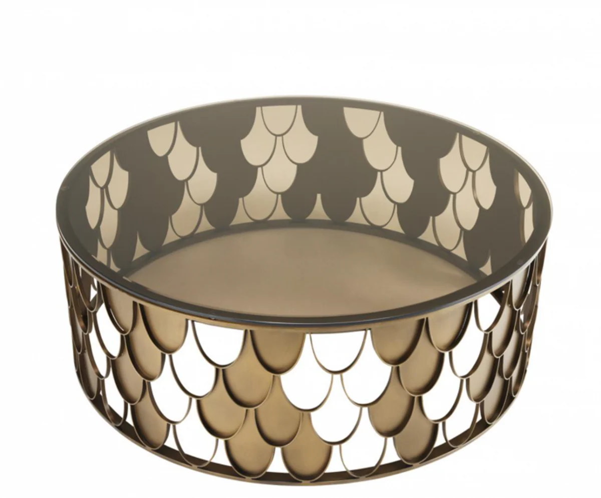 Casa Padrino Art Deco luxury designer coffee table antique copper - living room coffee table - Luxury Furniture