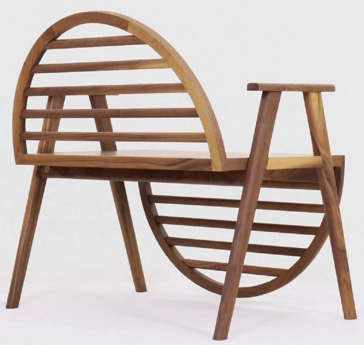 Casa Padrino banco de lujo marr¨®n 86 x 58 x A. 81 cm - Banco de madera maciza con reposabrazos - Muebles de Terrazas de Jard¨ªn de Gastronom¨ªa