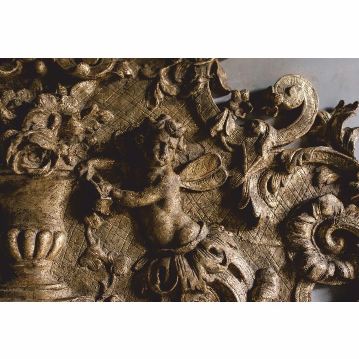 Casa Padrino Espejo Barroco de Lujo Gris / Oro Antiguo Al. 187 cm - Hecho en Italia