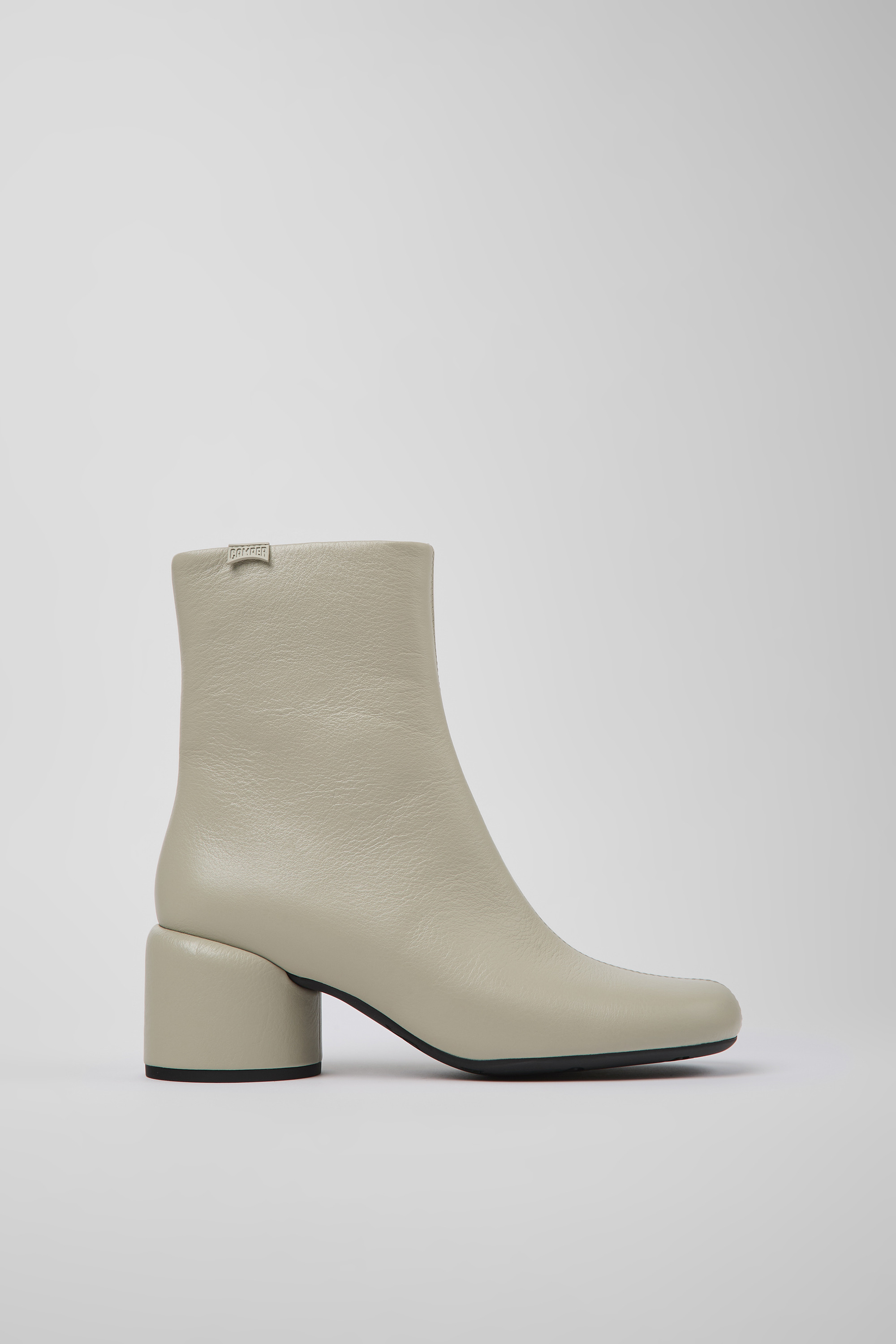Niki - Gray leather boots for women