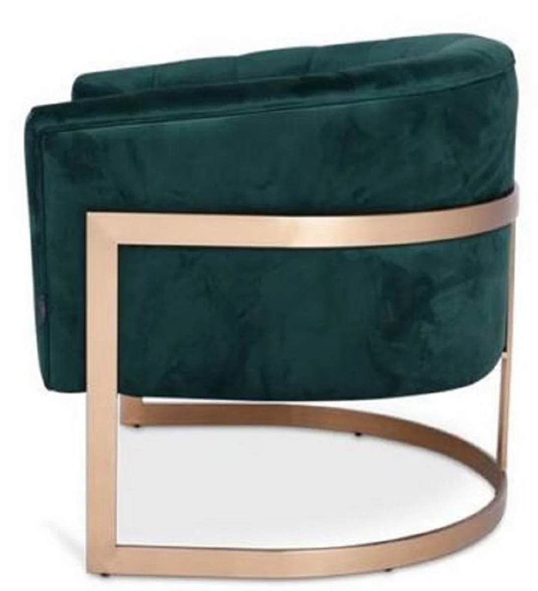 Casa Padrino sill¨®n de terciopelo de lujo verde oscuro / cobre 70 x 66 x H. 68 cm - Muebles de Sal¨®n de Dise?o