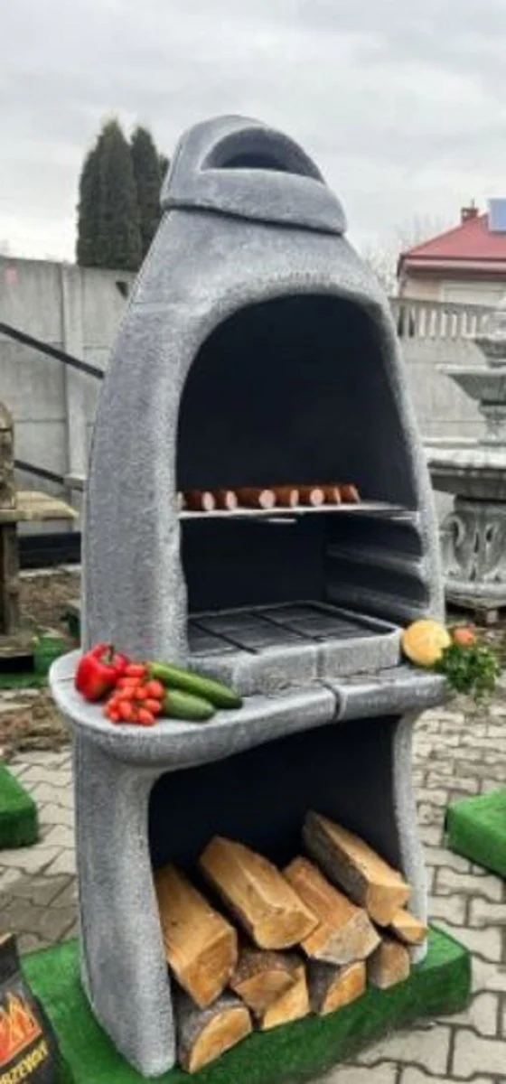 Casa Padrino barbacoa de jard¨ªn de hormig¨®n de lujo gris 156 x 61 x A. 223 cm