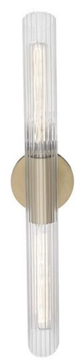 Casa Padrino lámpara de pared de lujo latón antiguo 12,1 x 8,9 x H. 62,9 cm - Lámpara de Pared para Sala de Estar