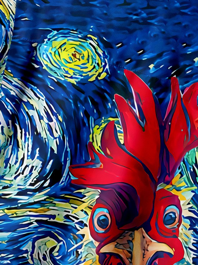 Rooster Chest Pocket Short Sleeve Casual Shirt