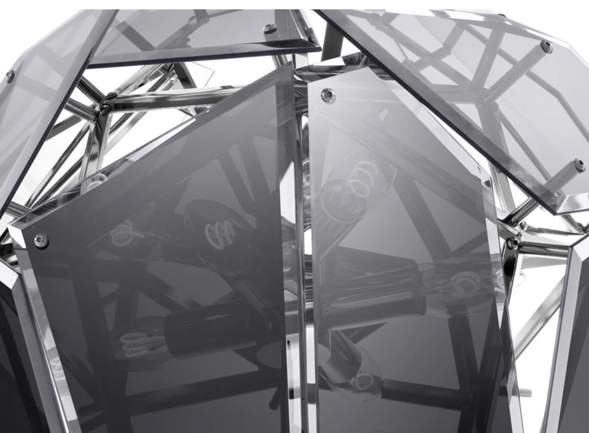 Casa Padrino araña de lujo plata / negro Ø 47 x H. 97 cm - Muebles de Diseño