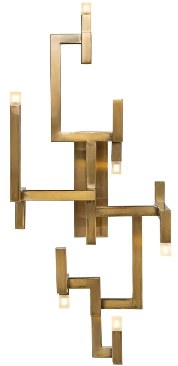 Casa Padrino aplique de pared de lujo LED de acero inoxidable de la sala oro 30,5 x 28,5 x H. 73,5 cm - Aplique de Diseño