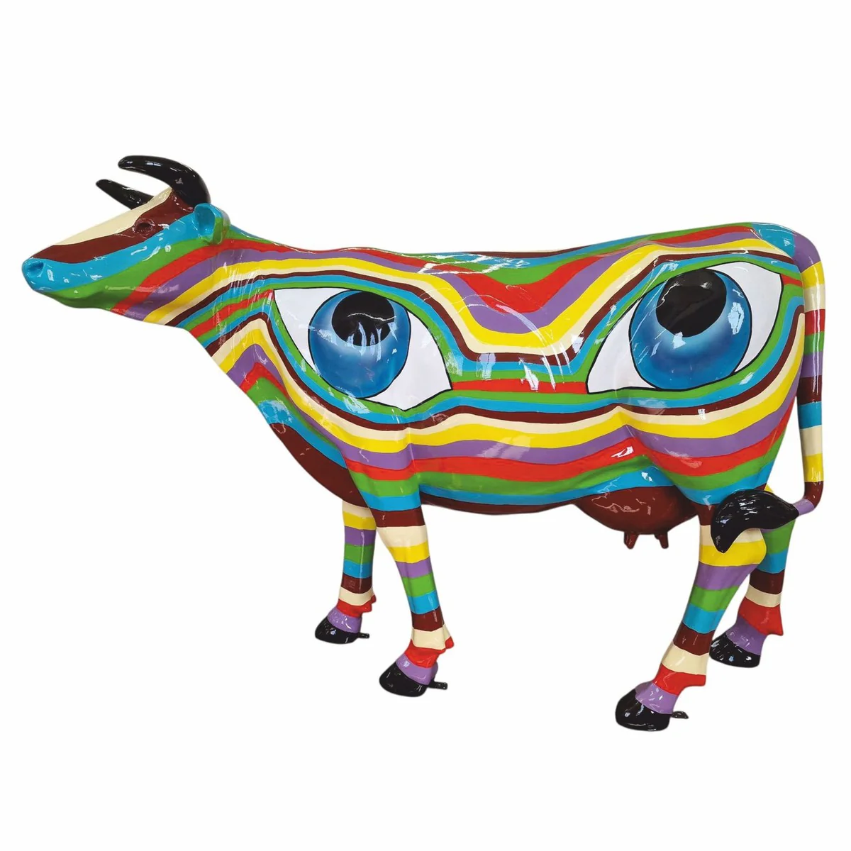 Casa Padrino escultura decorativa XXL vaca colorido 210 cm - Figura de jard¨ªn a tama?o real