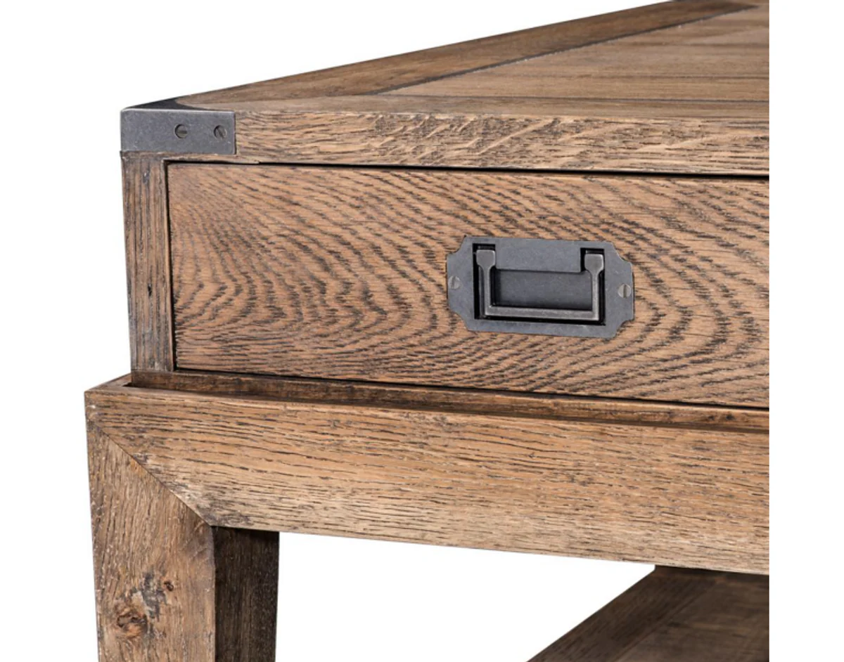 Casa Padrino Art Deco luxury reclaimed oak wood coffee table - living room coffee table - Luxury Hotel Table