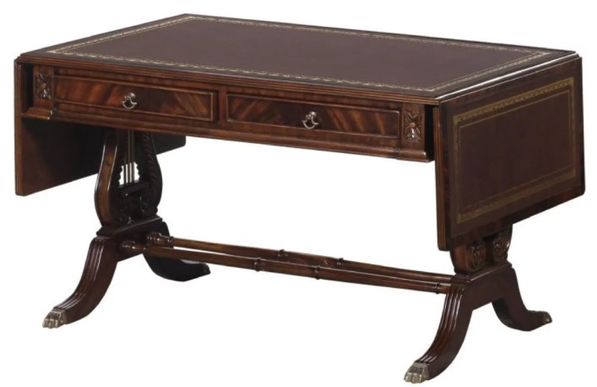 Casa Padrino mesa de centro barroco de lujo marrón oscuro / marrón 84 x 56,3 x H. 49,5 cm - Muebles de Sala