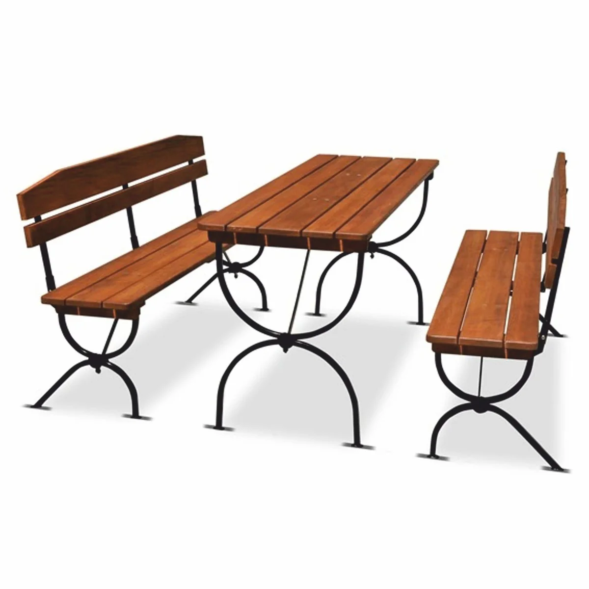 Casa Padrino conjunto de muebles de jard¨ªn marr¨®n / negro 180 cm - Muebles de jard¨ªn de cerveza