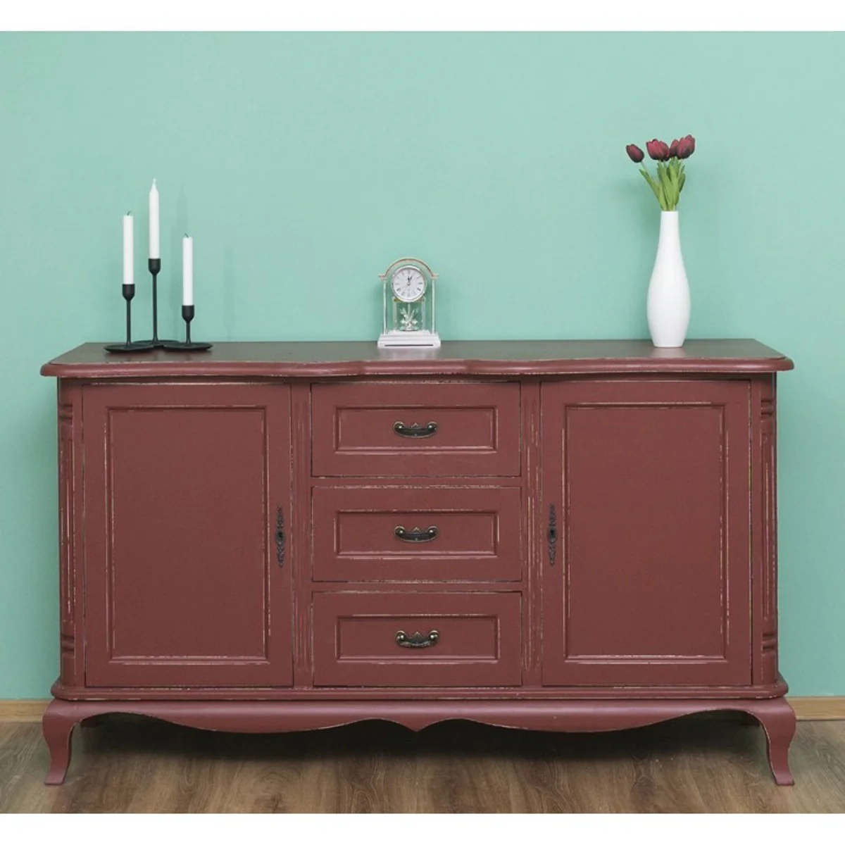 Cajonera barroca Casa Padrino en rojo estilo franc¨¦s antiguo - muebles estilo antiguo