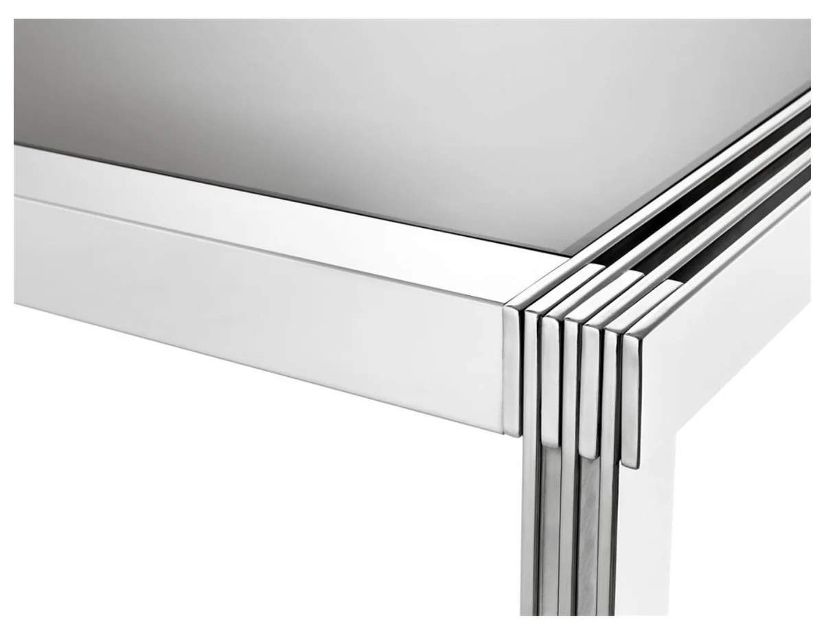 Casa Padrino mesa de comedor de lujo en plata con humo de vidrio 195 x 100 x H. 78 cm - de lujo de la calidad