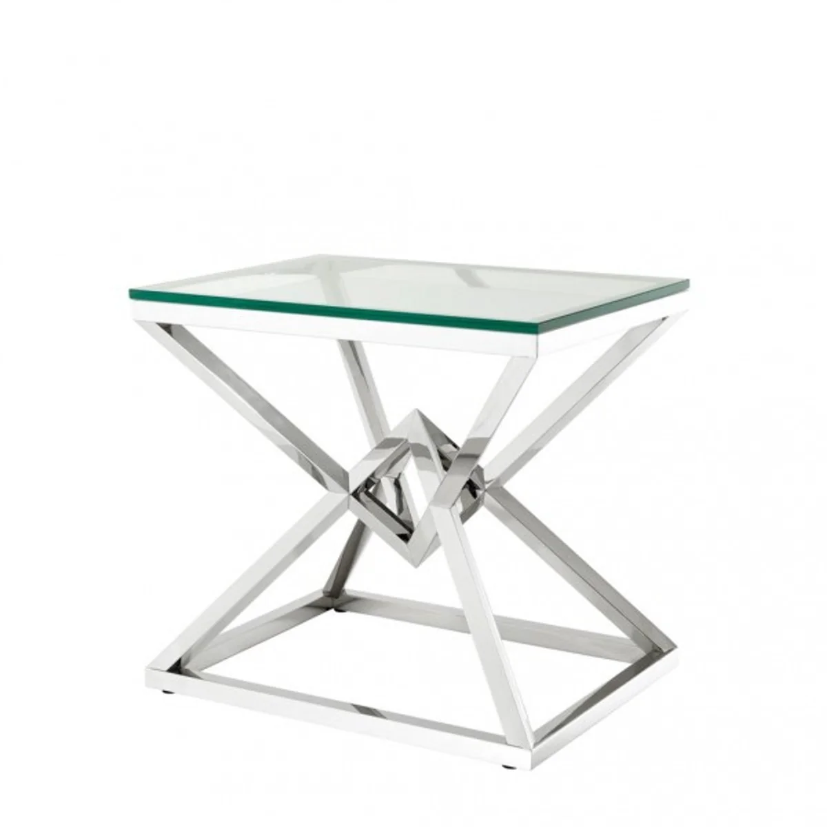 Casa Padrino luxury side table stainless steel nickel finish 65 x 50 x H 60 cm - table furniture