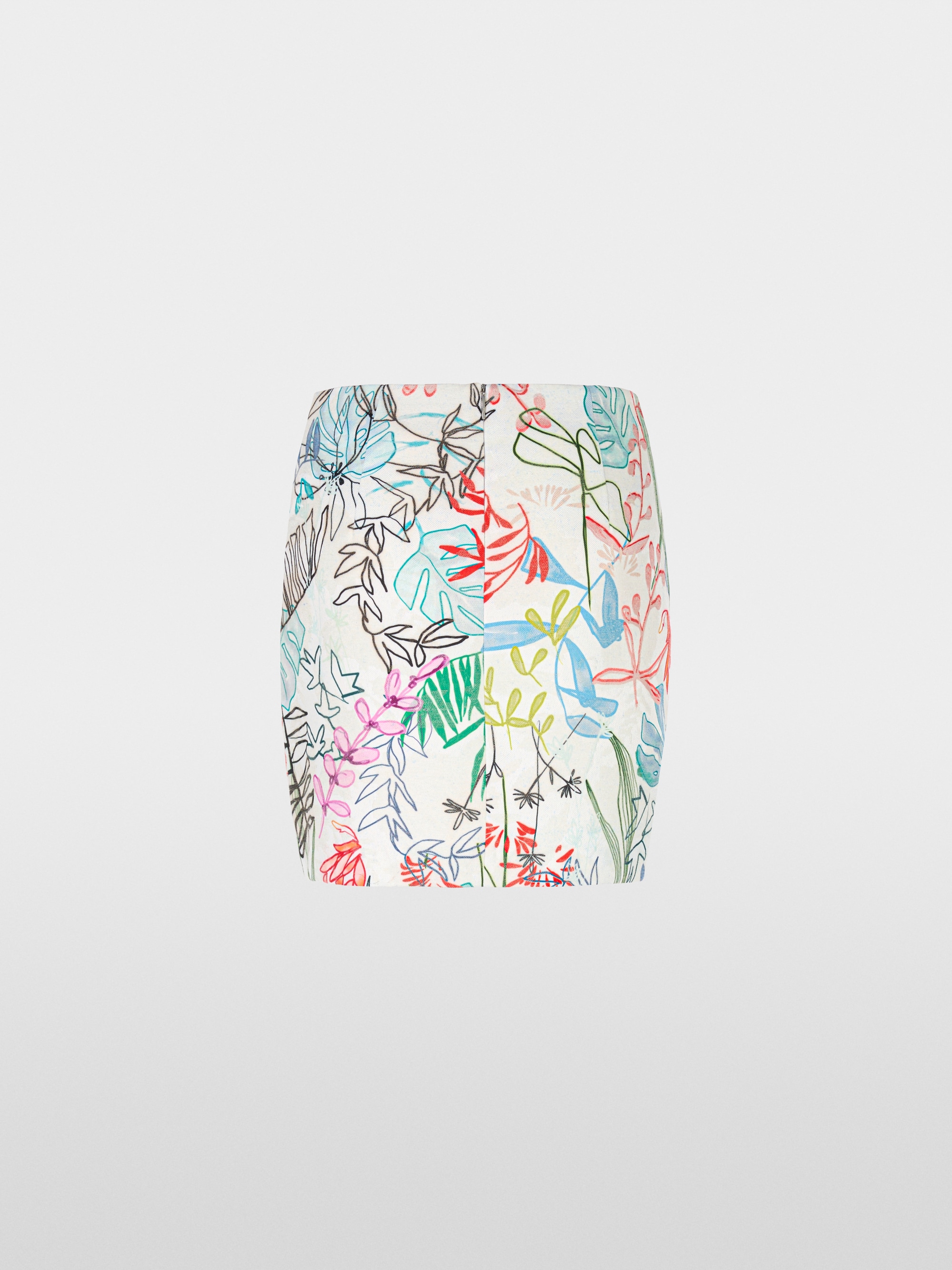 Marc-Cain Slim mini skirt with arty leaf motif