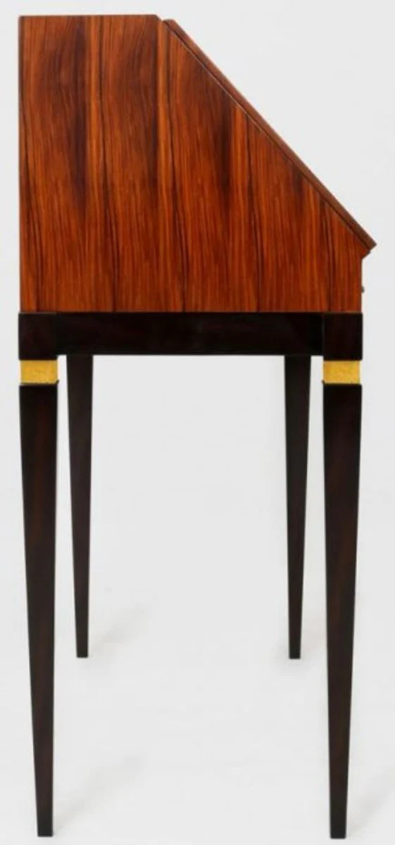 Casa Padrino escritorio Art Nouveau de lujo con 9 cajones marr¨®n / negro / verde / oro 98 x 45 x A. 106 cm - Escritorio de madera maciza - Mobiliario de oficina barroco y art nouveau