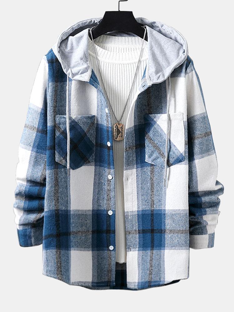 Hooded Flannel Plaid Overshirt