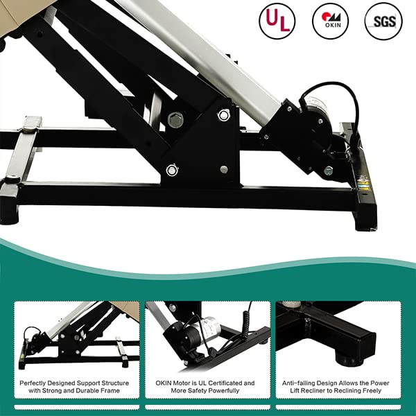 Clearance Sale Mcombo Electric lift Recliner sofa with massage and heating functions, 3 positions, 2 side pockets and cup holders, USB ports!