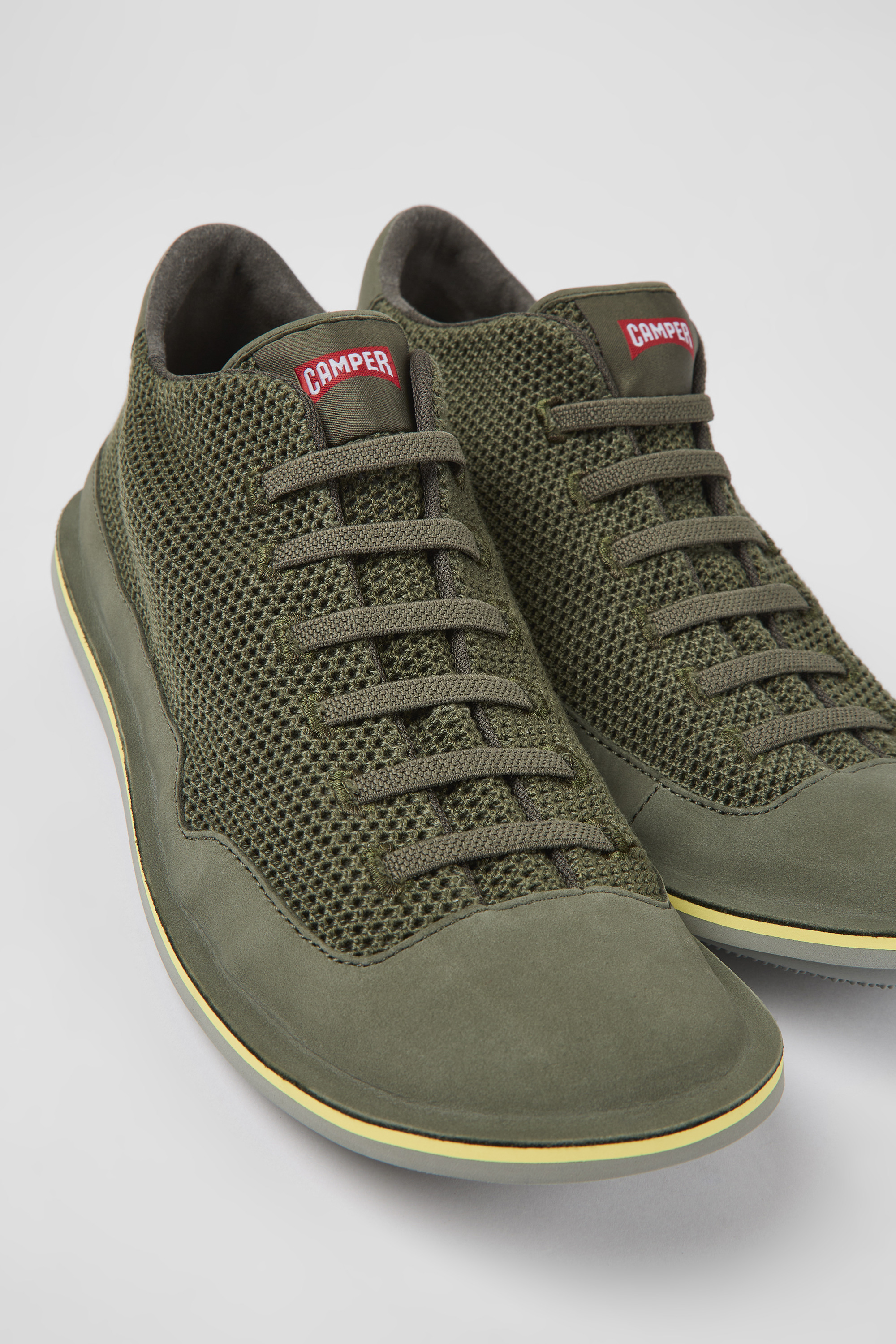 Beetle - Green textile and nubuck shoes for men