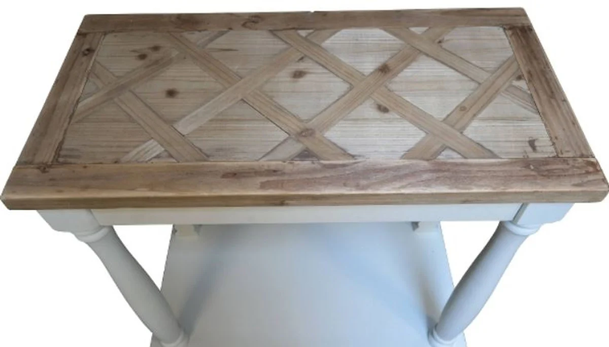 Casa Padrino Country Style Console White / Natural 81 x 40 x H. 80 cm - Handmade Country Style Console Table