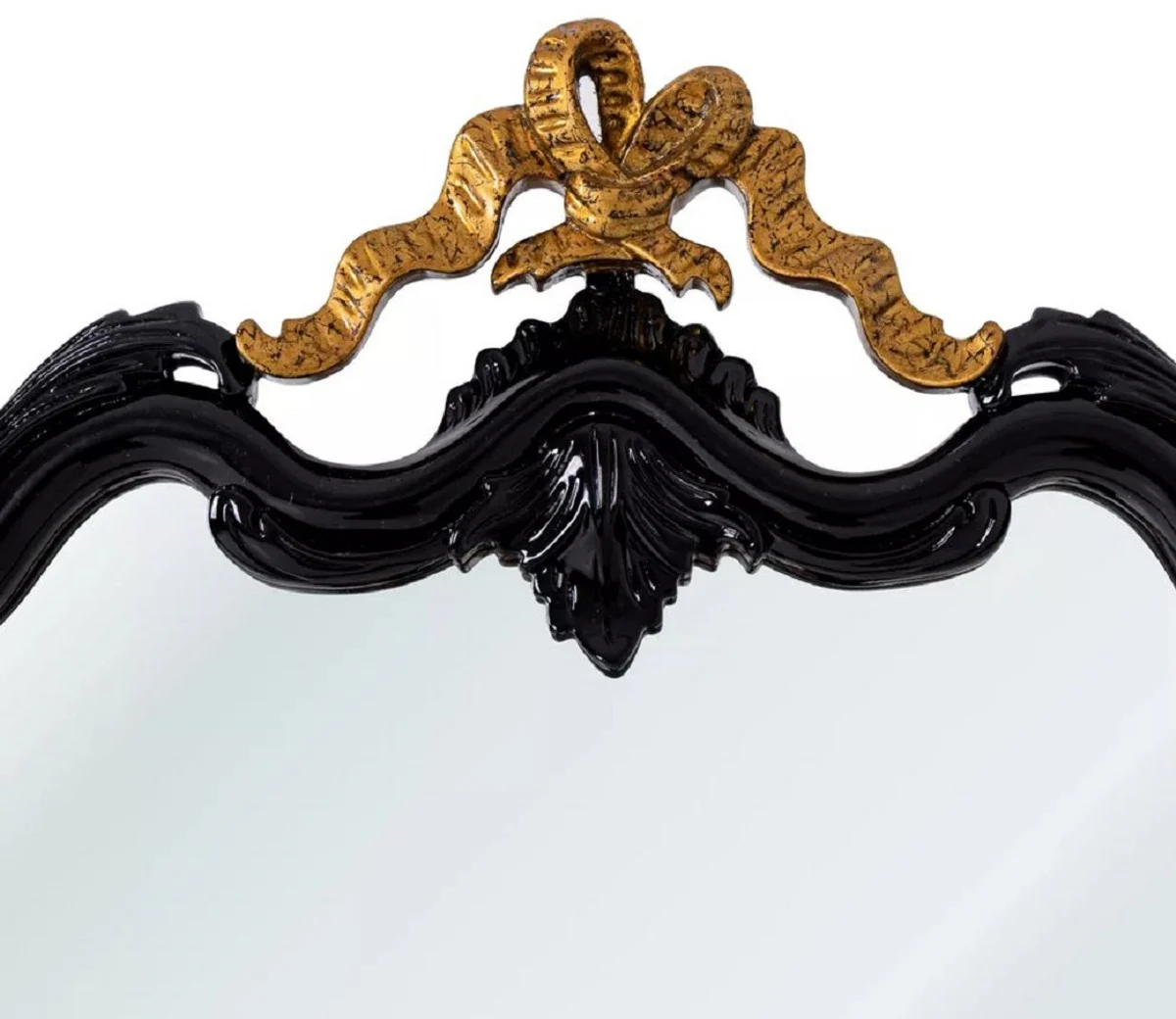 Casa Padrino espejo barroco de lujo negro / oro antiguo A. 97 cm - Muebles de estilo barroco