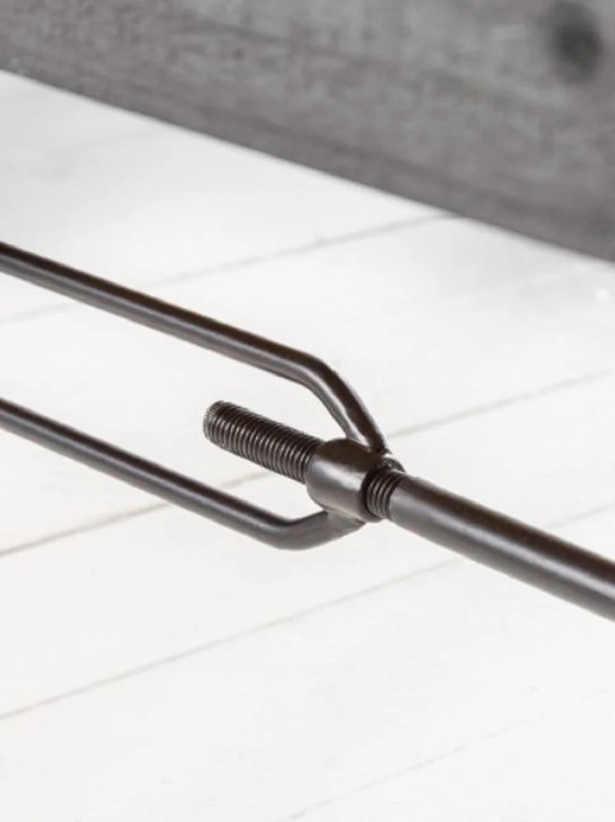 Casa Padrino banco de dise?o industrial gris / negro 170 x 40 x A. 45 cm - Banco de madera maciza con estructura de metal pintado en polvo - Muebles de dise?o industrial