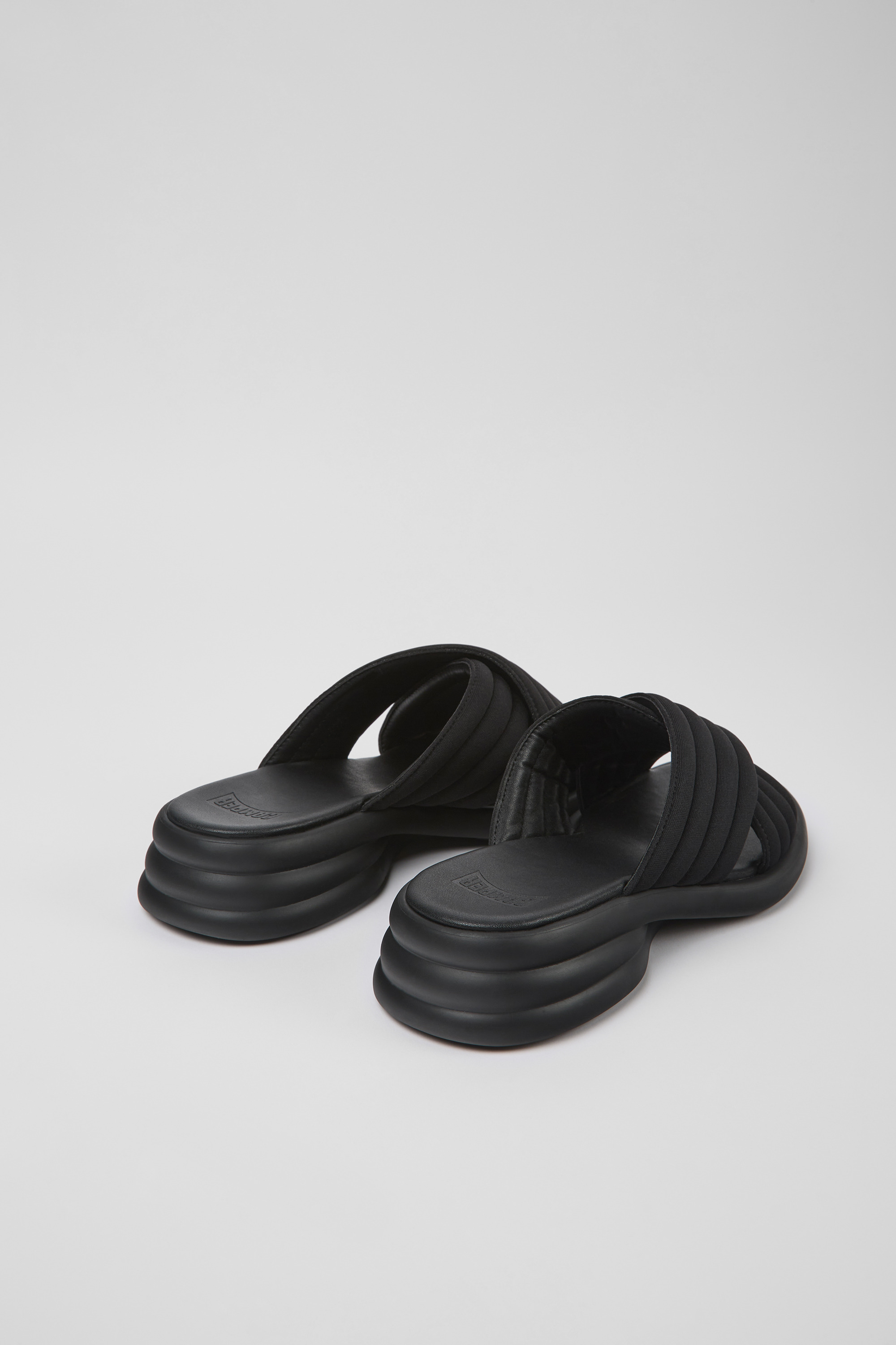 Spiro - Black textile sandals for women