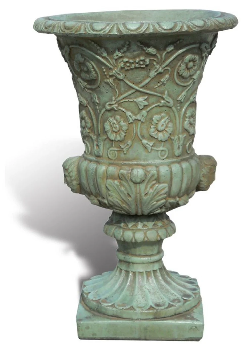 Casa Padrino maceta barroco de lujo verde antiguo ? 49 x A. 78 cm - Maceta de estilo barroco hecho a mano con grava de m¨¢rmol de Carrara - Decoraci¨®n de jard¨ªn barroco - Hecho en Italia