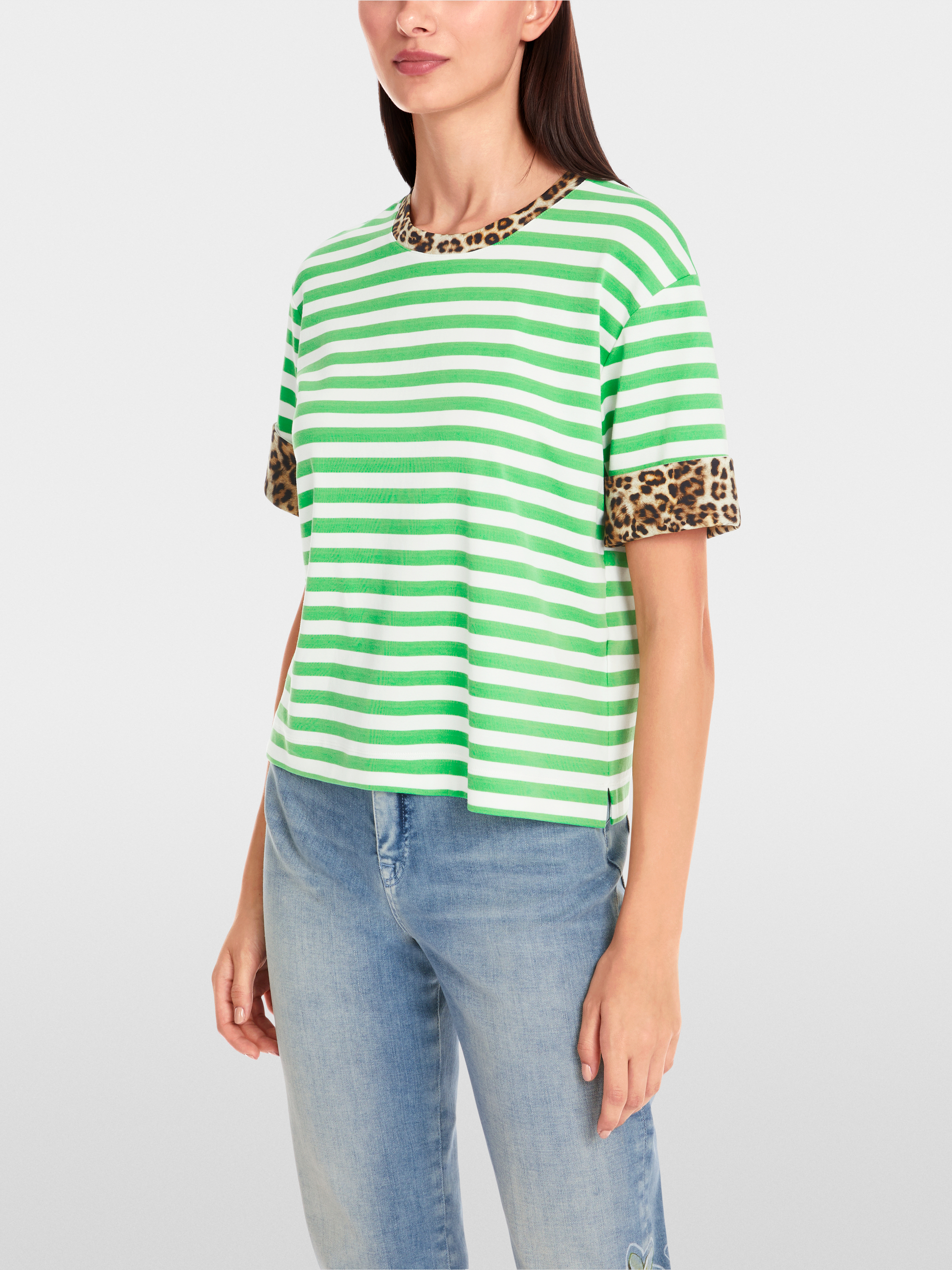Marc-Cain Striped t-shirt with 3/4 sleeves