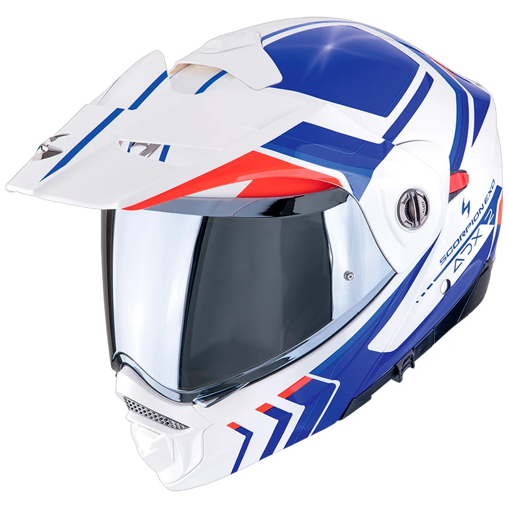 CASCO TRAIL MODULAR SCORPION ADX2 LEWIS BLANCO / AZUL / ROJO