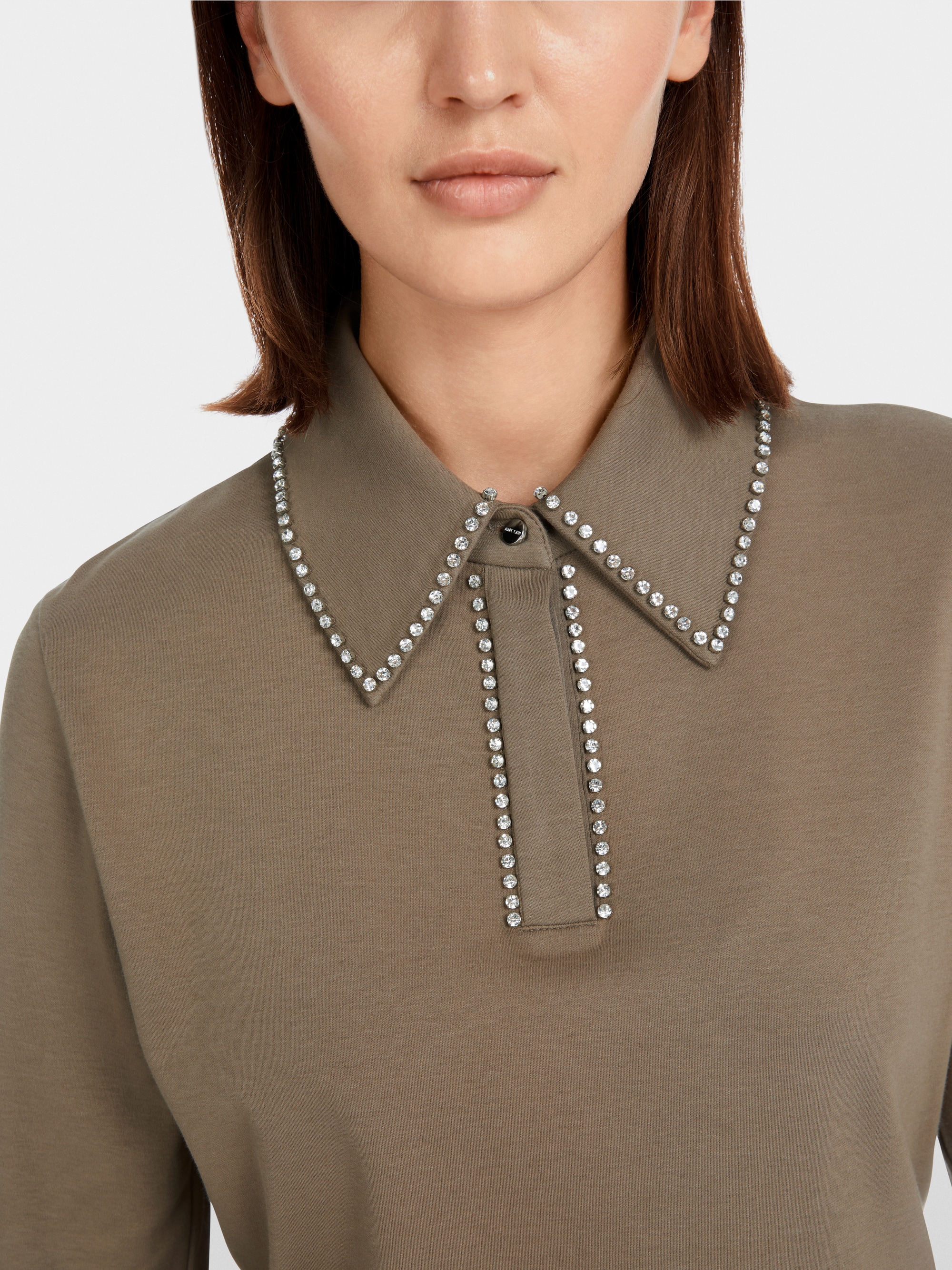 Marc-Cain Polo shirt with rhinestone embellishment