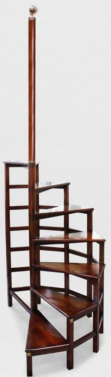 Casa Padrino Escalera de Biblioteca de Caoba de Lujo Marr¨®n Oscuro 103 x 55 x A. 252 cm - Escalera de Biblioteca de Madera Maciza - Muebles de Oficina - Muebles de Lujo - Interiores de Oficina