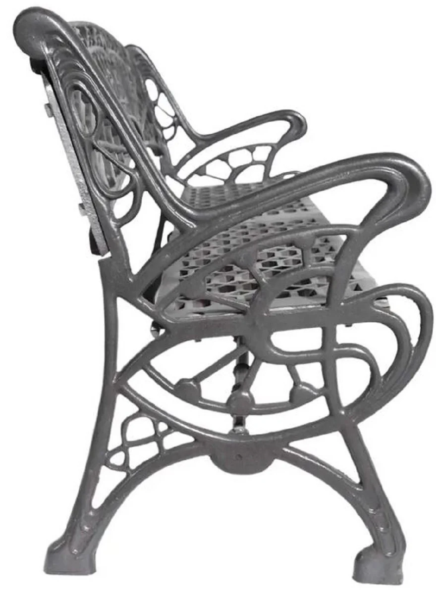 Casa Padrino banco de jard¨ªn Art Nouveau de hierro fundido gris 205 cm
