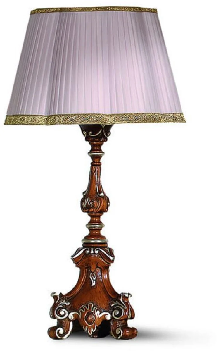 Casa Padrino l¨¢mpara de mesa barroco de lujo marr¨®n / p¨²rpura A. 78 cm - Hecho en Italia