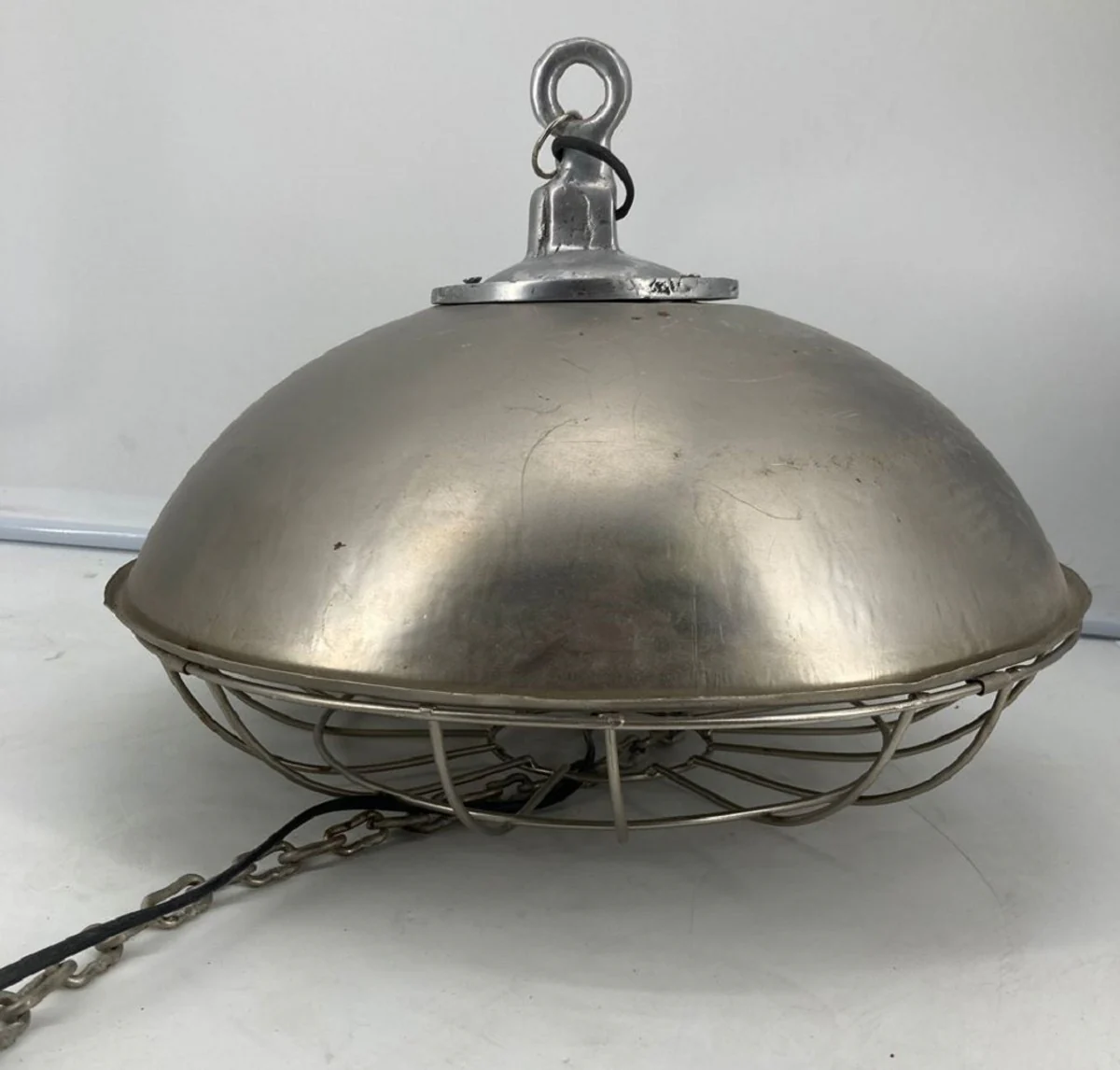 Casa Padrino lámpara colgante de diseño industrial plata Ø 40 x A. 30 cm - Lámpara colgante metal estilo industrial - Luces estilo industrial