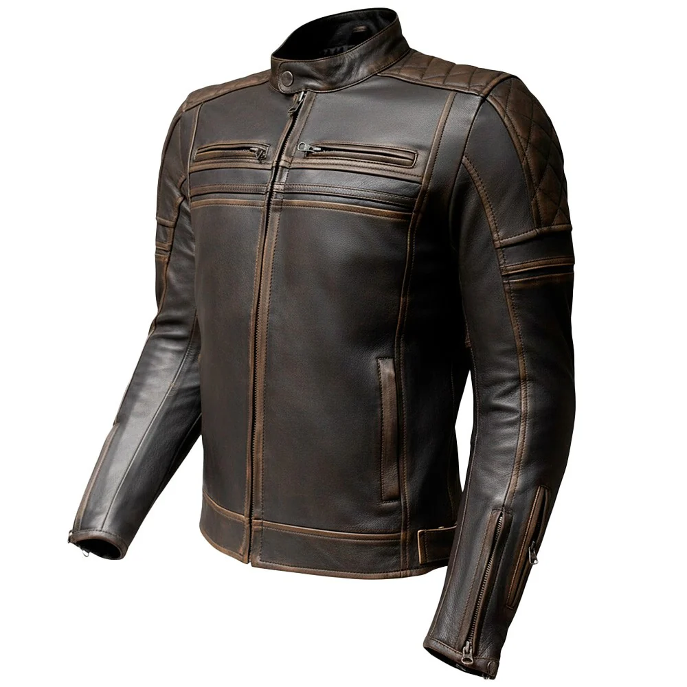 CHAQUETA PIEL OUT STUART - MARRON