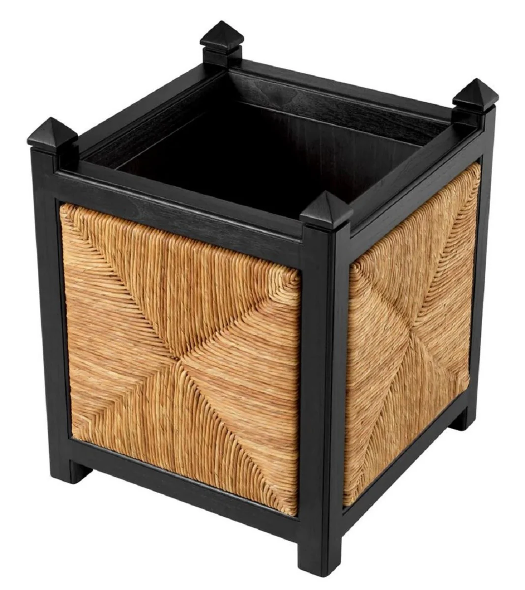 Casa Padrino maceta de lujo natural / negro A. 80 cm - Maceta cuadrado