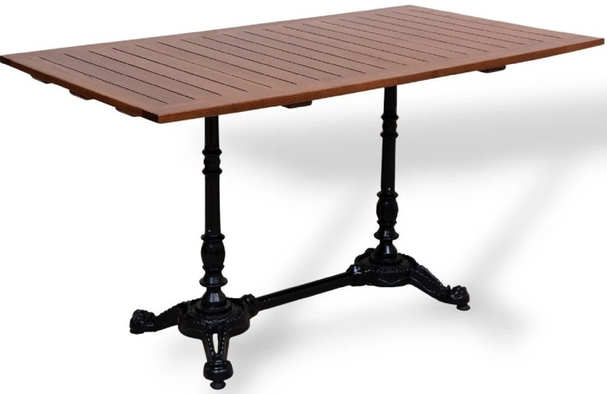 Casa Padrino Mesa de Comedor de Jard¨ªn de Estilo Industrial Marr¨®n Oscuro / Negro 120 x 80 x A. 76 cm - Muebles de Restaurante y Jard¨ªn de Estilo Industrial