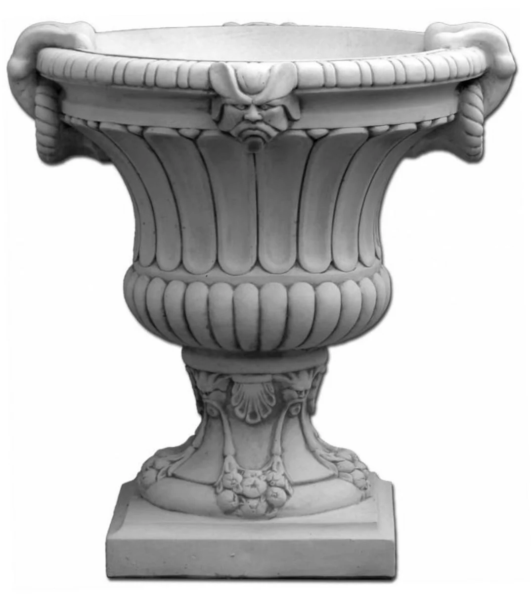 Casa Padrino maceta decorativo de jard¨ªn barroco gris 84 x 80 x A. 90 cm - Macetero de estilo barroco - Decoraci¨®n barroco de jard¨ªn - Decoraci¨®n barroco de terraza - Accesorios barroco